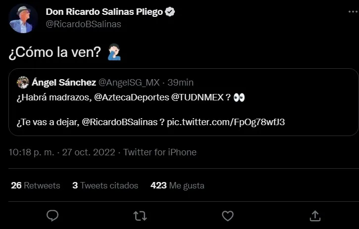 Ricardo Salinas Pliego habló sobre el incidente