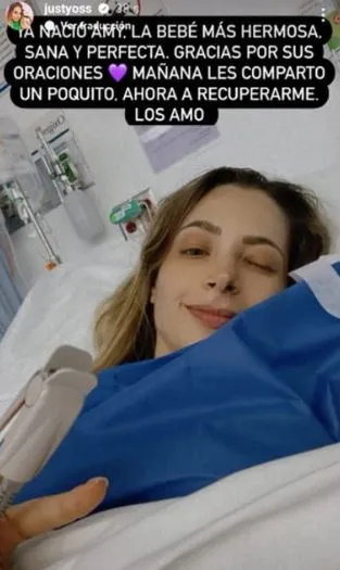 Yosstop tras dar a luz a su hija