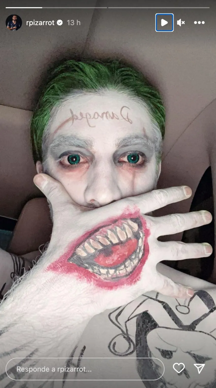 Disfraz de Pizarro como Joker