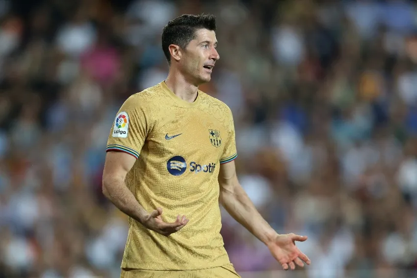 AP Lewandowski en un partido del Barcelona