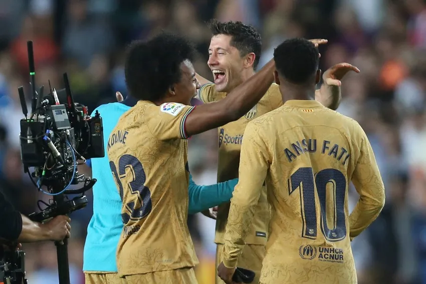 AP Lewandowski en un partido del Barcelona