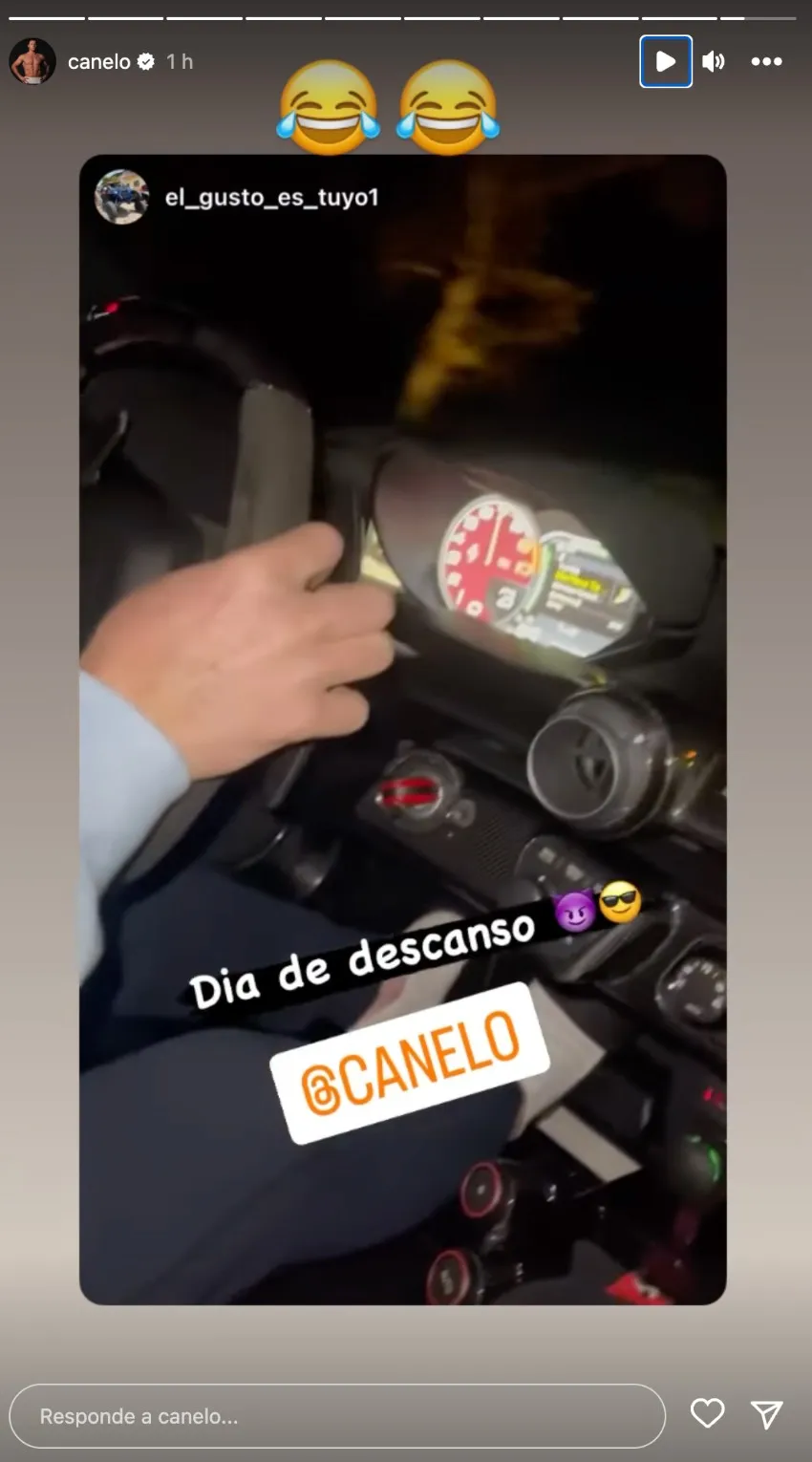 CAPTURA DE PANTALLA Canelo estrenando su nuevo 'juguetito'