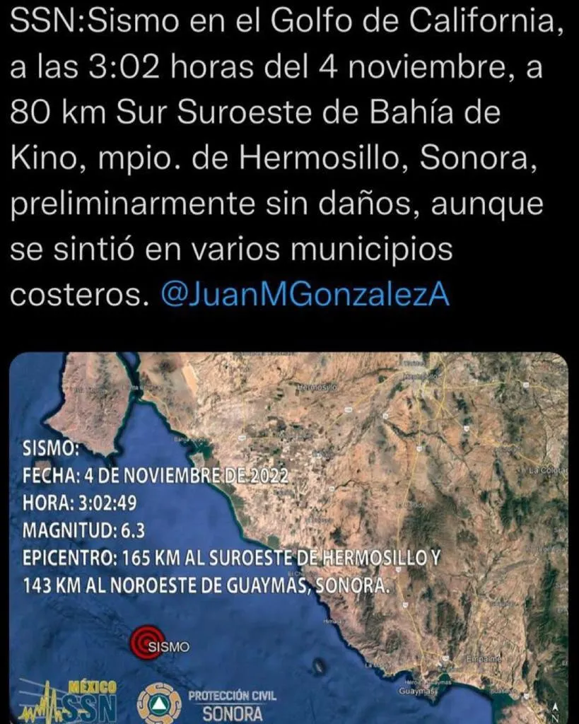 Detalles del sismo