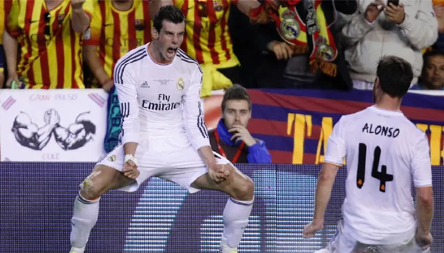 El galés celebra gol al Barcelona en Copa del Rey