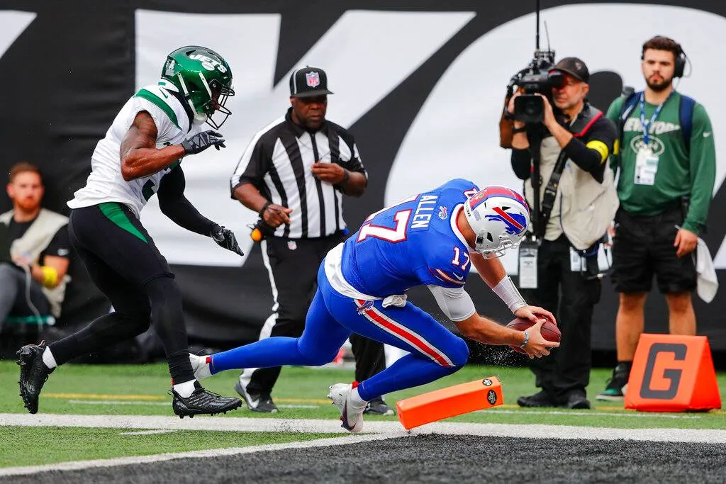 Josh Allen en el partido ante Jets