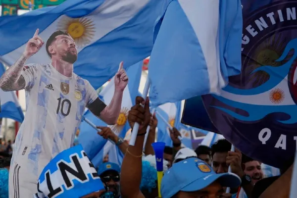 La afición argentina apoyando