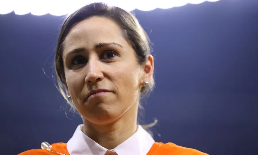 Mariana Gutiérrrez en el Estadio Azteca