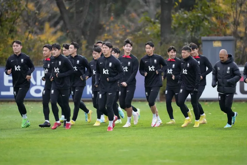 AP Jugadores de Corea del Sur durante un entrenamiento