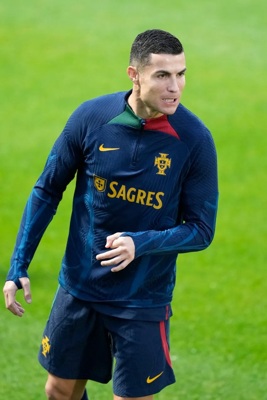 Ronaldo en un entrenamiento con Portugal