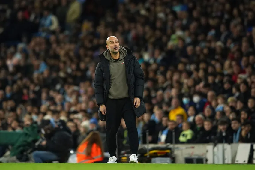 Guardiola en un juego del City