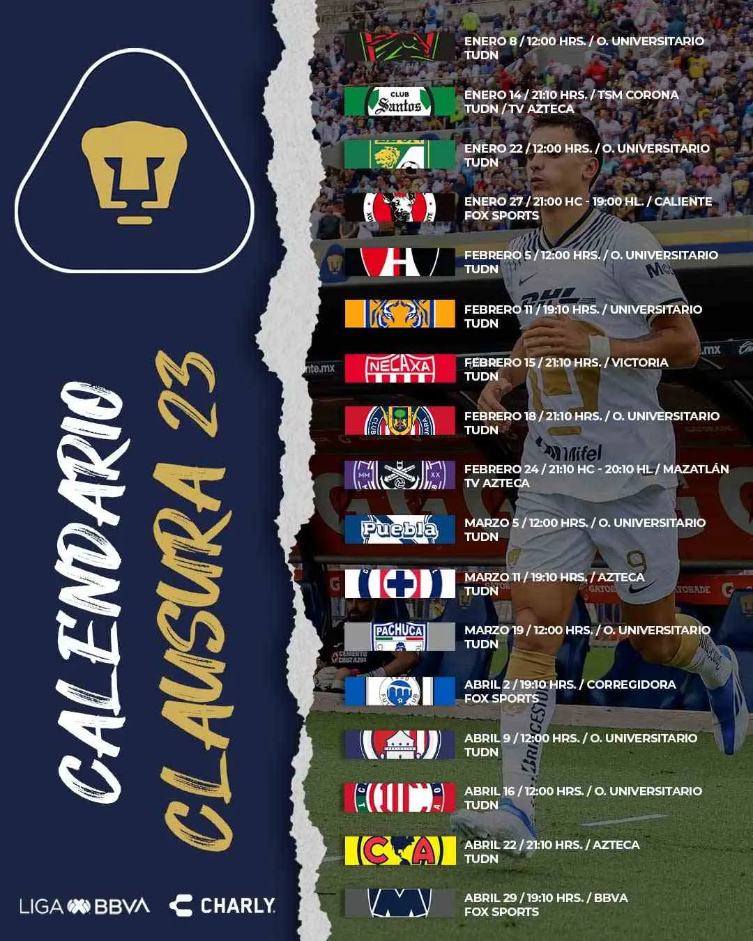 Calendario de los universitarios