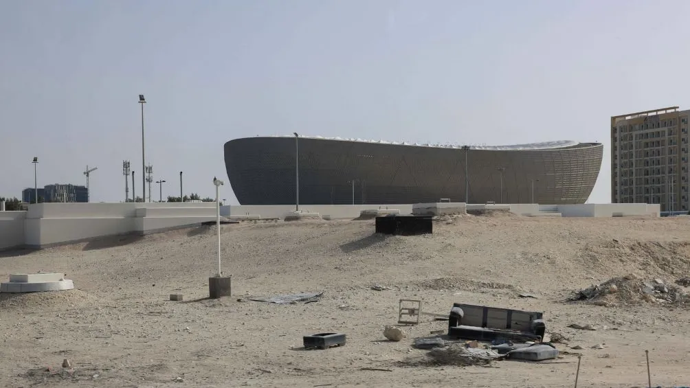 El estadio Lusail durante su construcción