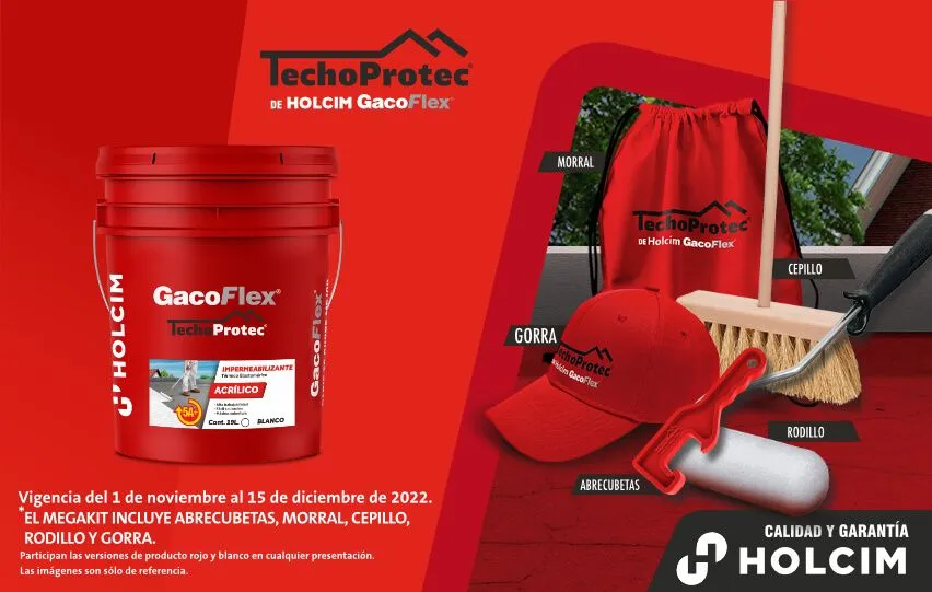 En la compra de una cubeta de TechoProtect, te llevarás un Megakit de instalación completamente gratis