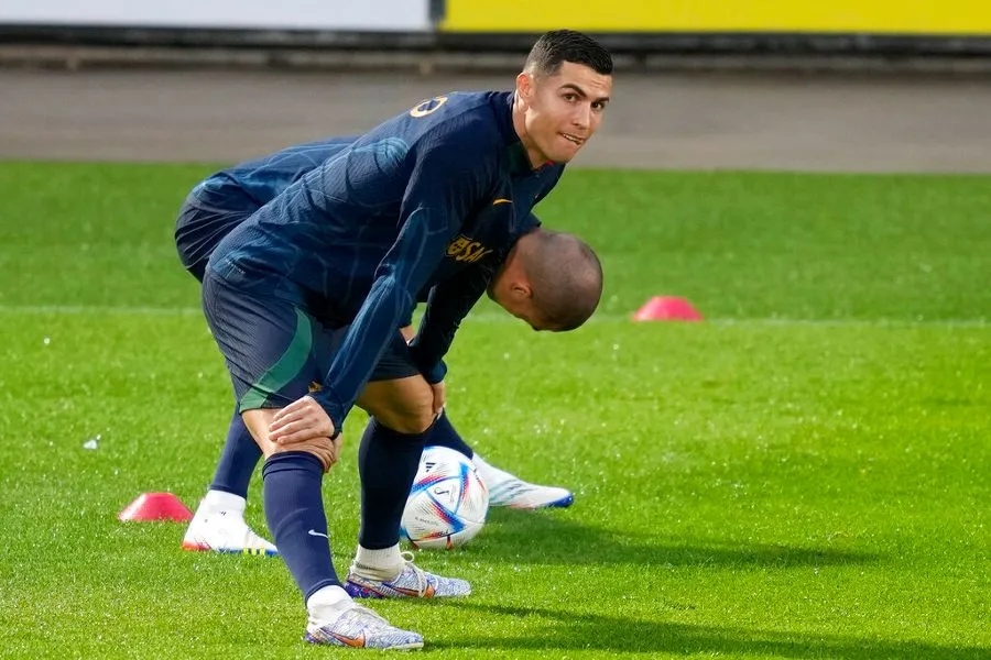 Cristiano Ronaldo en entrenamiento con Portugal