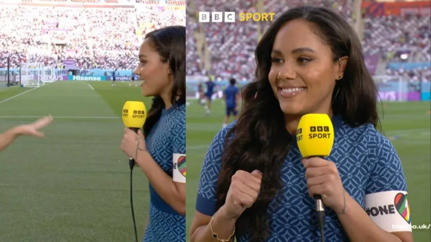 CAPTURA DE PANTALLA Alex Scott con el brazalete One Love