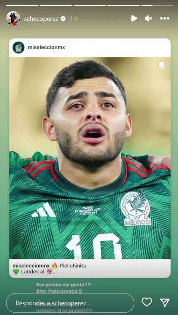 INSTAGRAM @schecoperez Checo Pérez a Alexis Vega desde Qatar 2022