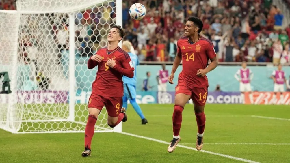 Gavi celebra su gol ante Costa Rica