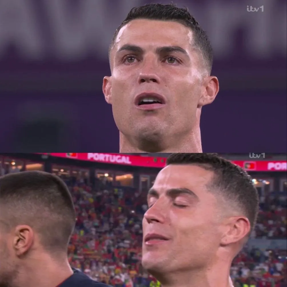 Cristiano dejó entrever las lágrimas en sus ojos.