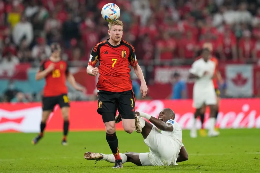 Kevin De Bruyne en el juego de Bélgica contra Canadá