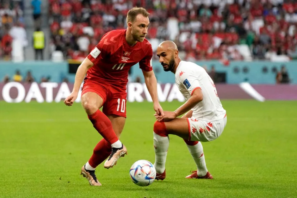 Christian Eriksen en el juego contra Túnez