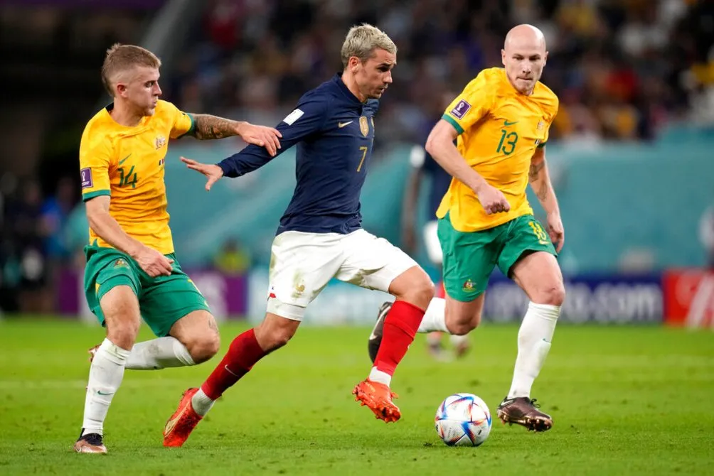 Antoine Griezmann en el juego contra Australia