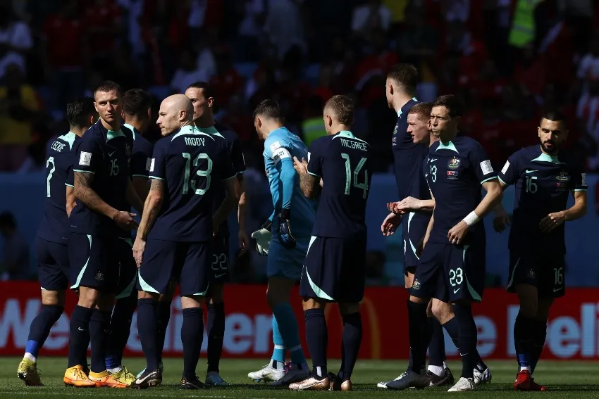 Australia en celebración de gol