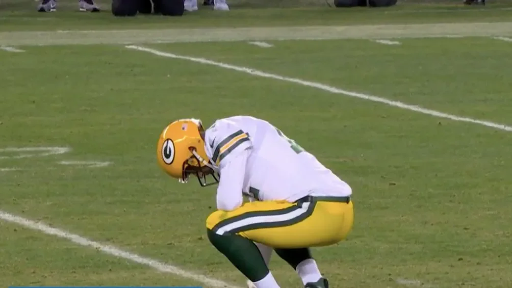 Rodgers en el momento de su lesión