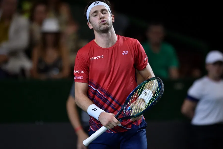 Ruud en su partido de exhibición