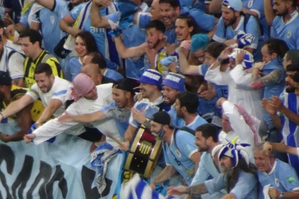 La afición charrúa en el duelo