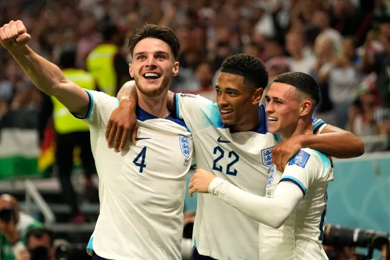 Inglaterra en festejo de gol