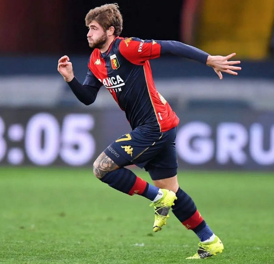 Portanova jugando con el Génova de la Serie B