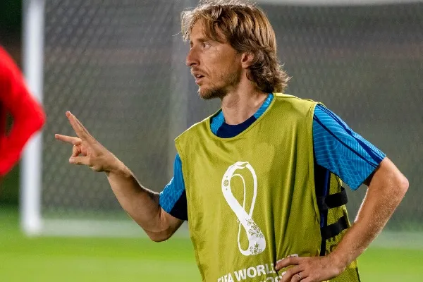 Modric en entrenamiento previo a los Cuartos de Final