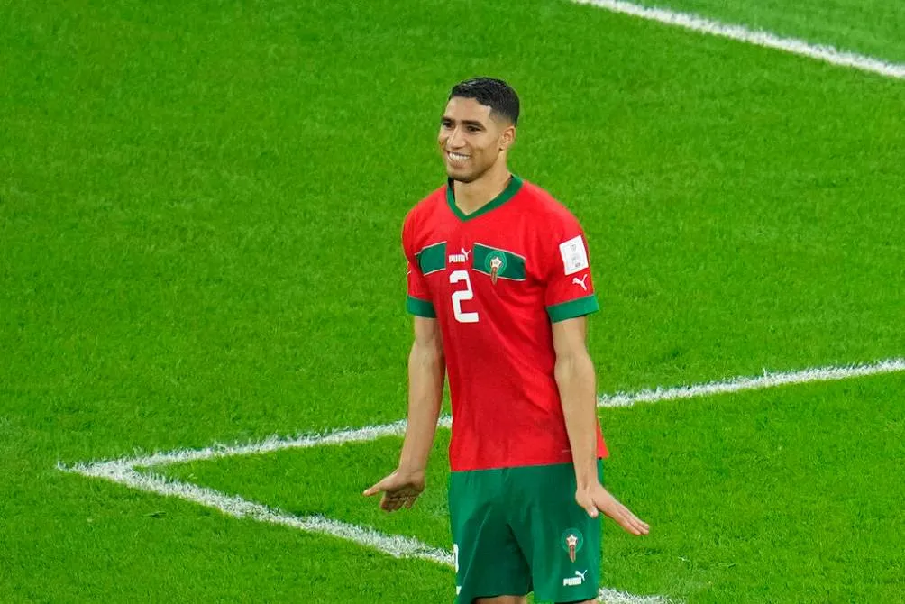 Achraf Hakimi festeja en Qatar 2022