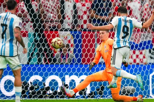 El arquero de Croacia en partido vs Argentina