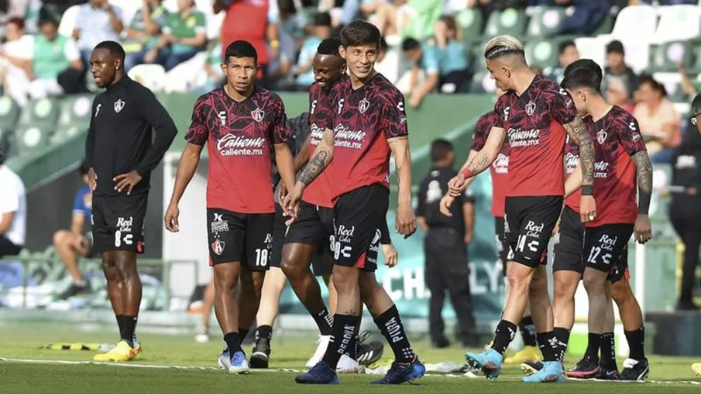 Los jugadores de Atlas previo a un partido