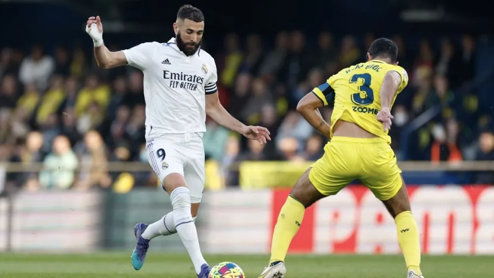 Benzema en el encuentro ante Villarreal
