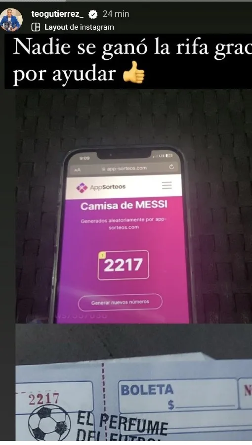 Según Teofilo nadie compró ese boleto