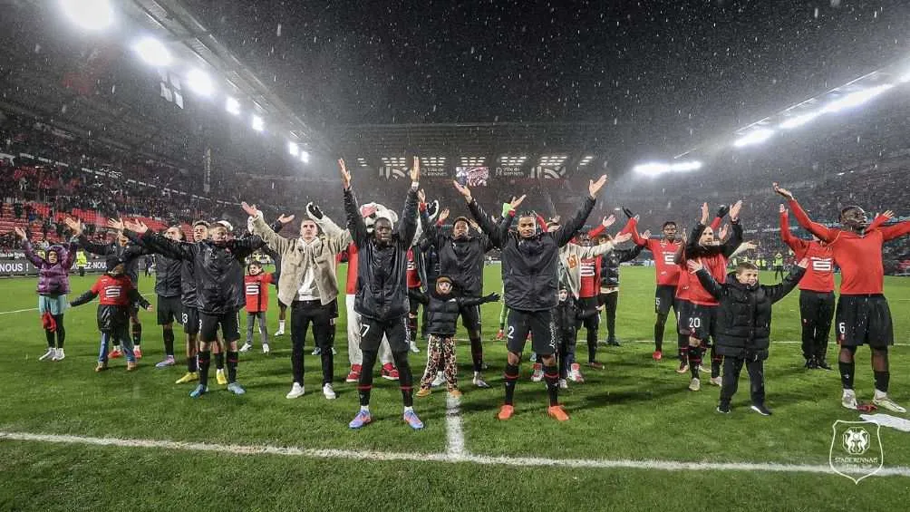 El Rennes celebra la victoria ante el PSG