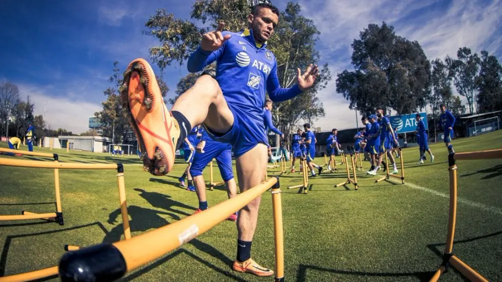 Las Águilas durante el entrenamiento de este jueves
