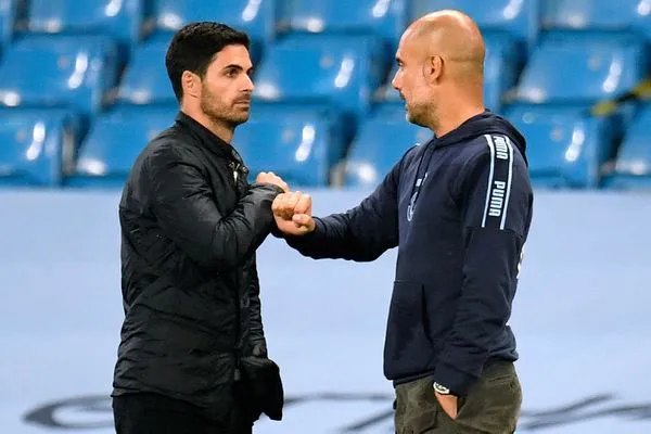 Pep Guardiola y Mikel Arteta