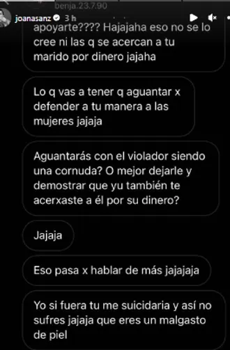 Compartió los mensajes en sus historias