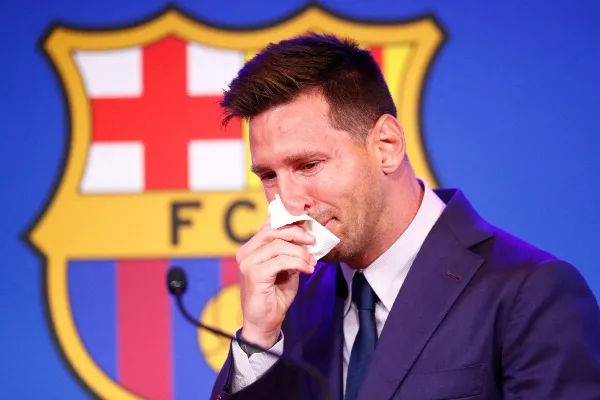 Messi en su salida del Barcelona