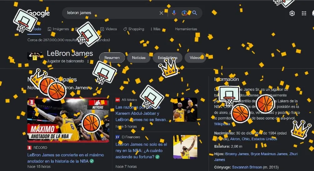 Doodle de Google en honor a LeBron James