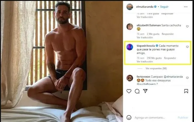 Pedro Sola comentó un post del esposo de Yuridia