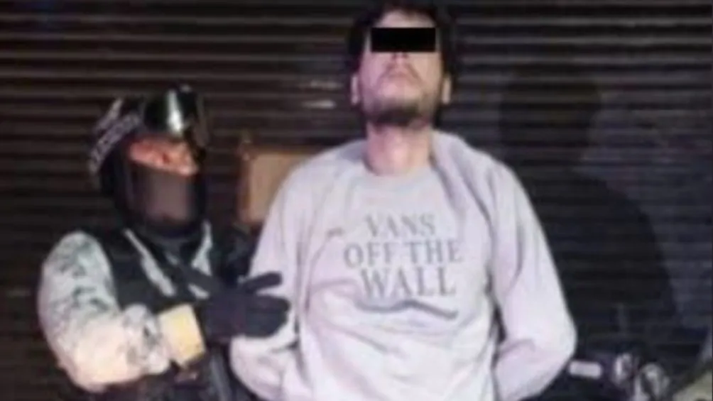 Payán Adame en su presentación tras ser capturado