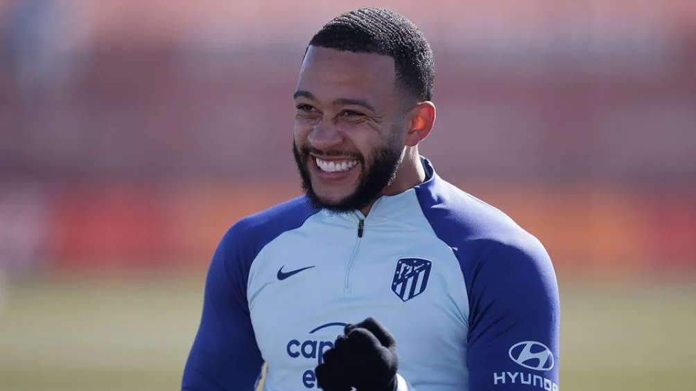 Memphis en el entrenamiento del Atleti