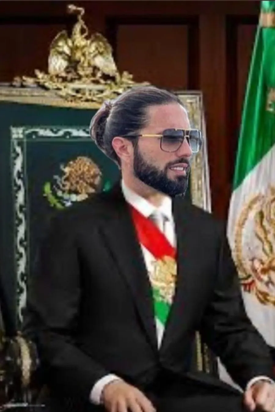 Animación de Poncho en la silla presidencial