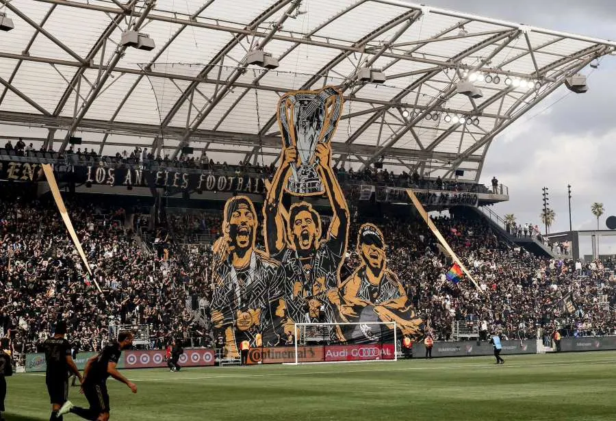 Tifo de la afición de Los Angeles FC