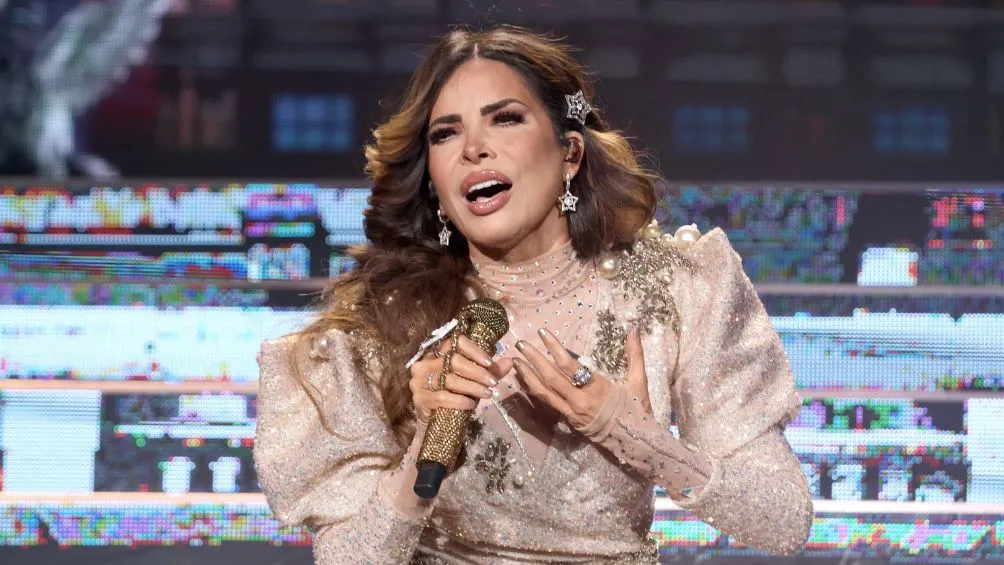 La cantante regiomontana durante un concierto