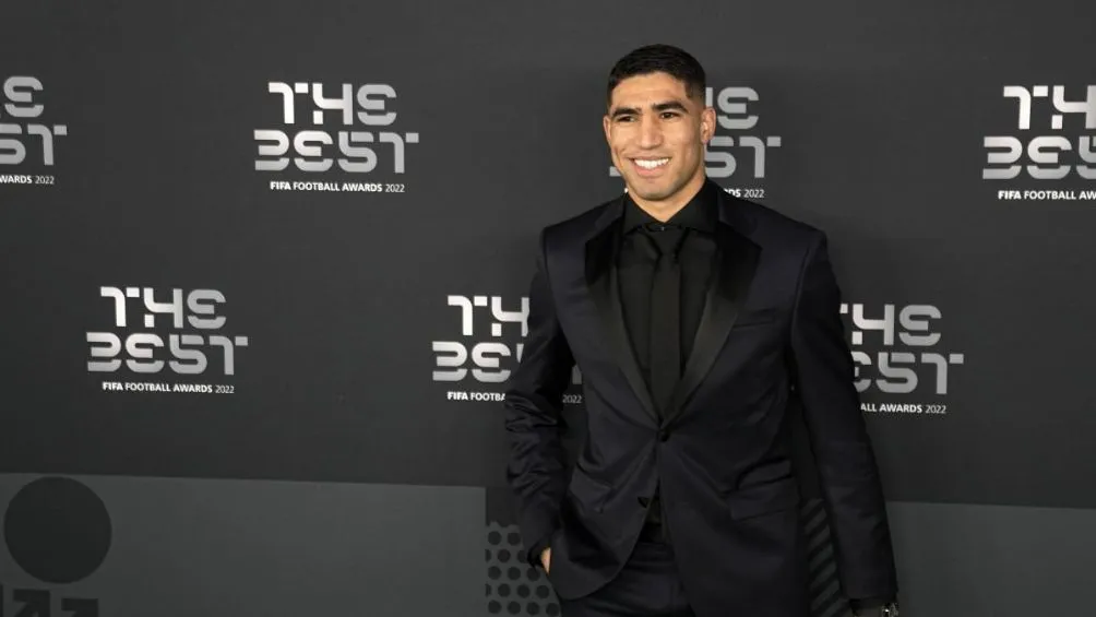 Achraf Hakimi en la entrega de premios The Best